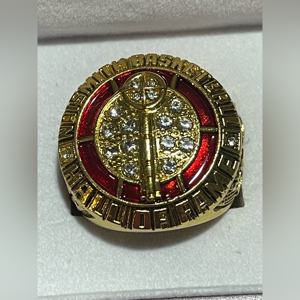 Naismith -Jordan Basketball Hall of Fame Championship Replica Ring Paper Weight
